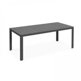 Table de terrasse en aluminium et bois synthétique gris  Oviala