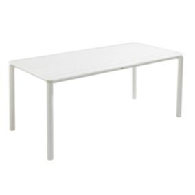 Table de terrasse rectangulaire en aluminium blanche  Oviala