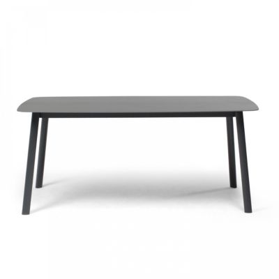 Table de terrasse rectangulaire en aluminium et pierre frittée gris  Oviala