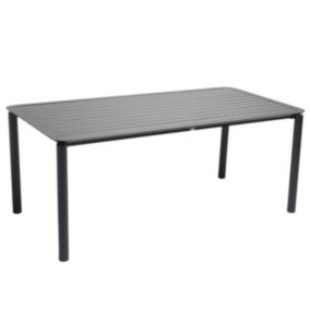 Table de terrasse rectangulaire en aluminium noire  Oviala