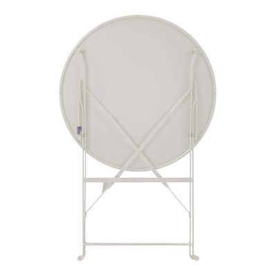 Table de terrasse ronde pliante et 2 chaises pliantes beige clair  Oviala