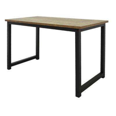 Table de travail bureau d'ordinateur naturel noir en MDF cadre métal 120x60 cm