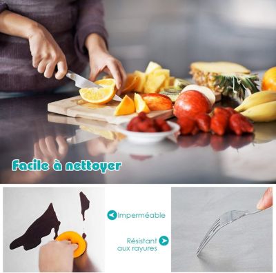 Table de Travail INOX Cuisine avec 2 Etageres Hauteur de Couche Inferieure Reglable 4 Roues en PU