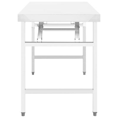 VidaXL Table De Travail Pliable Cuisine 120x60x80 Cm Acier Inoxydable - Etabli Gastronomique Restaurant