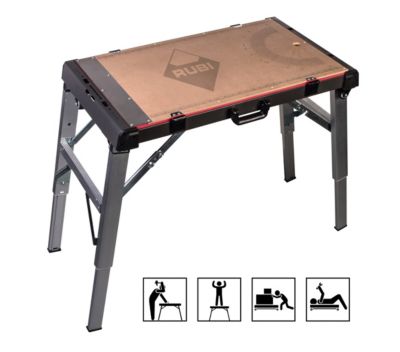 Image principale de Table de travail pliante 4 en 1 établi, échafaudage, chariot et civière Rubi
