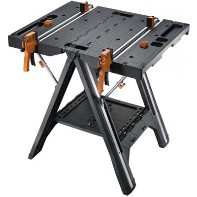 Table de travail pliante portable Worx WX051 avec pinces, 78,8 x 63,5 cm, pour le bricolage et l'atelier.