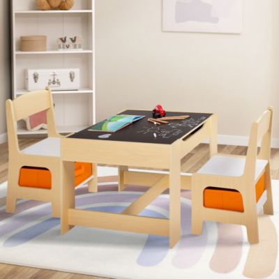 Table à dessin réversible + 2 chaises GABRIEL avec bacs de rangement