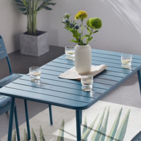 Table en acier 4/6 places bleue - BERGAME