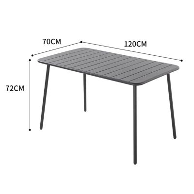 Table en acier 4/6 places gris foncé - BERGAME
