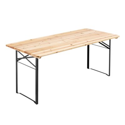 Table en bois 180 cm pieds pliants  Oviala