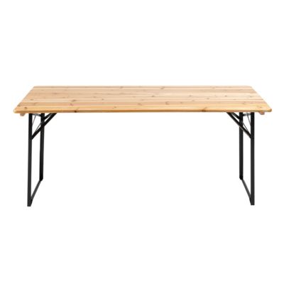 Table en bois 180 cm pieds pliants  Oviala