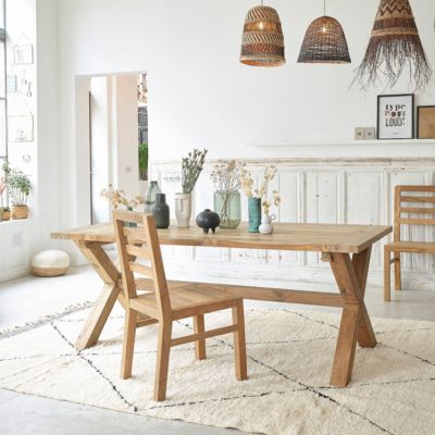 Table en bois de teck recyclé 6 pers.