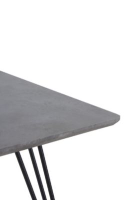 Table en mélamine effet ciment avec pieds en métal 160x90