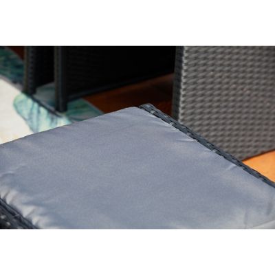 Table et chaises 10 places encastrables en résine noir-gris MIAMI
