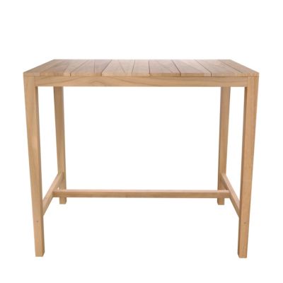 Table et chaises de bar extérieur 4 personnes en teck massif - Tunga