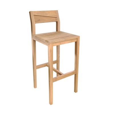 Table et chaises de bar extérieur 4 personnes en teck massif - Tunga