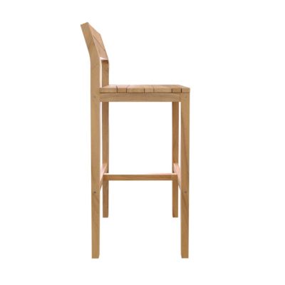 Table et chaises de bar extérieur 4 personnes en teck massif - Tunga