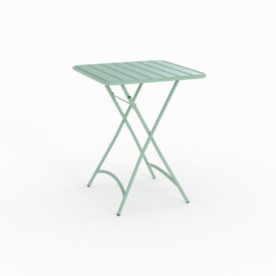 Table et chaises de jardin 2 personnes en métal vert - Yumi