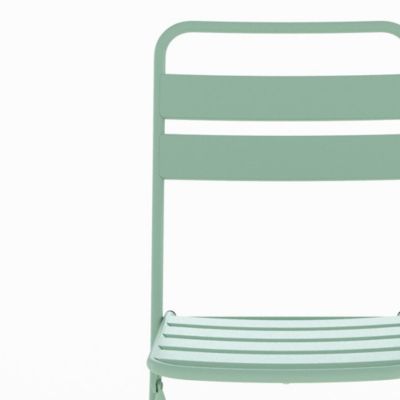 Table et chaises de jardin 2 personnes en métal vert - Yumi
