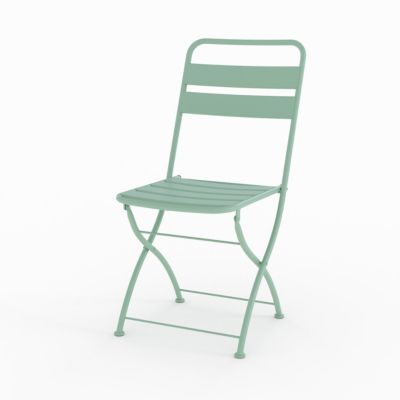 Table et chaises de jardin 2 personnes en métal vert - Yumi