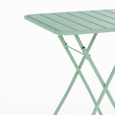 Table et chaises de jardin 2 personnes en métal vert - Yumi