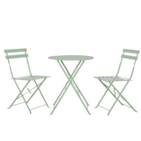 Table et chaises pliantes bistrot balcon terrasse- 2 places - Vert - FLORE