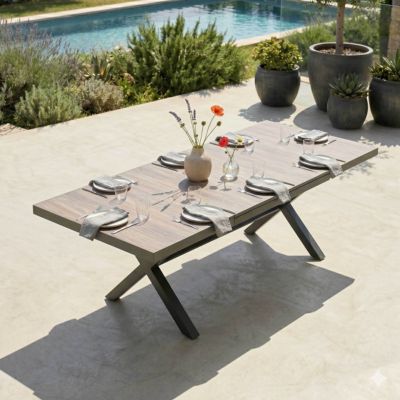 Table extensible 10 places en aluminium et céramique Tivoli  Oviala