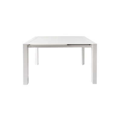 Table extensible 120 à 180 cm plateau verre blanc - LUCIOLE