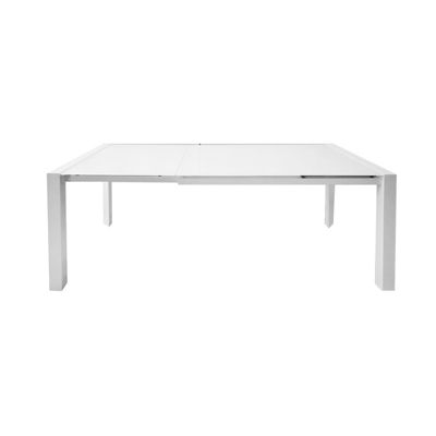 Table extensible 120 à 180 cm plateau verre blanc - LUCIOLE