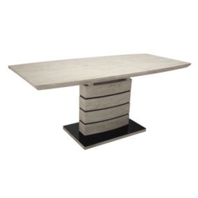 Table extensible 140-180 cm décor chêne clair cendré - LEANDRE