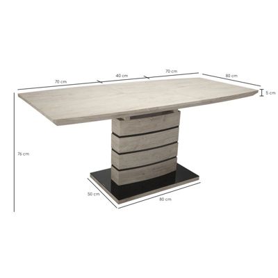 Table extensible 140-180 cm décor chêne clair cendré - LEANDRE