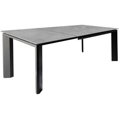 Table extensible 140-200 cm en céramique gris clair béton - MATRIX 2