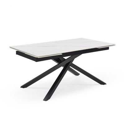 Table extensible 160-240 cm céramique blanc marbré pied torsadé - NEVADA 05