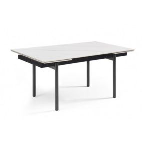 Table extensible 160-240 cm céramique blanc marbré pieds droits - NEVADA 09