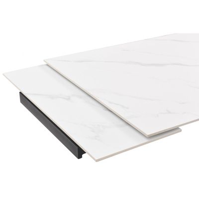 Table extensible 160-240 cm céramique blanc marbré pieds inclinés - NEVADA 08