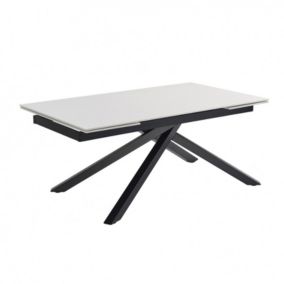 Table extensible 160-240 cm céramique blanc pied torsadé - OREGON 05