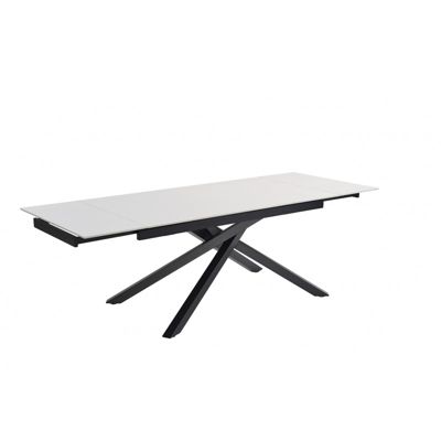 Table extensible 160-240 cm céramique blanc pied torsadé - OREGON 05