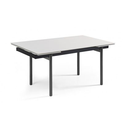 Table extensible 160-240 cm céramique blanc pieds droits - OREGON 09