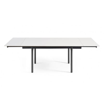 Table extensible 160-240 cm céramique blanc pieds droits - OREGON 09