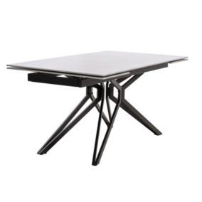 Table extensible 160-240 cm céramique gris clair pieds évasés - HOLMES