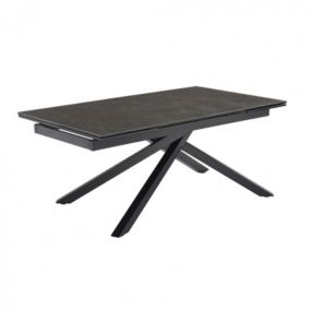 Table extensible 160-240 cm céramique gris foncé pied torsadé - UTAH 05