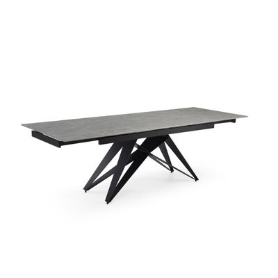 Table extensible 160-240 cm céramique gris marbré pied géométrique - ARIZONA 03