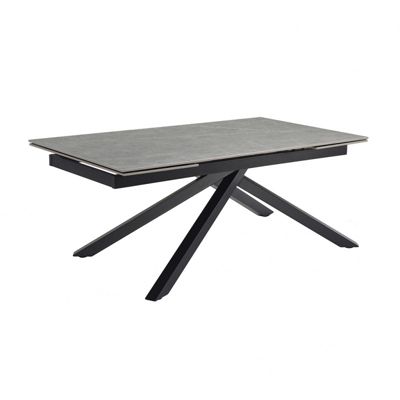 Table extensible 160-240 cm céramique gris marbré pied torsadé - ARIZONA 05