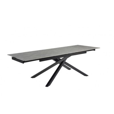 Table extensible 160-240 cm céramique gris marbré pied torsadé - ARIZONA 05