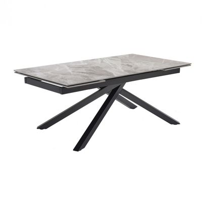 Table extensible 160-240 cm céramique gris marbré pied torsadé - DAKOTA 05