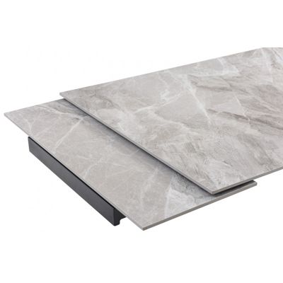 Table extensible 160-240 cm céramique gris marbré pied torsadé - DAKOTA 05