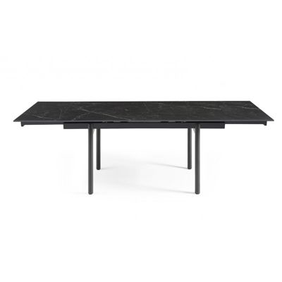 Table extensible 160-240 cm céramique noir marbré pieds droits - INDIANA 09