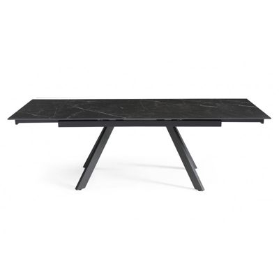 Table extensible 160-240 cm céramique noir marbré pieds inclinés - INDIANA 08