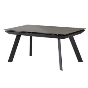 Table extensible 160 à 240 cm en céramique gris et pieds acier - DRAKKAR