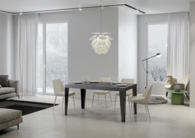 Table Extensible 160/420X90 Cm Flame Premium Pieds Béton Anthracite